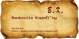 Benkovits Koppány névjegykártya
